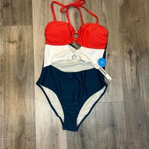 Cupshe Red, White, and Blue Kids One Piece Swimsuit